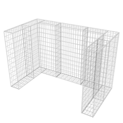 vidaXL Gabion Double Wheelie Bin Surround Steel 180x100x120 cm