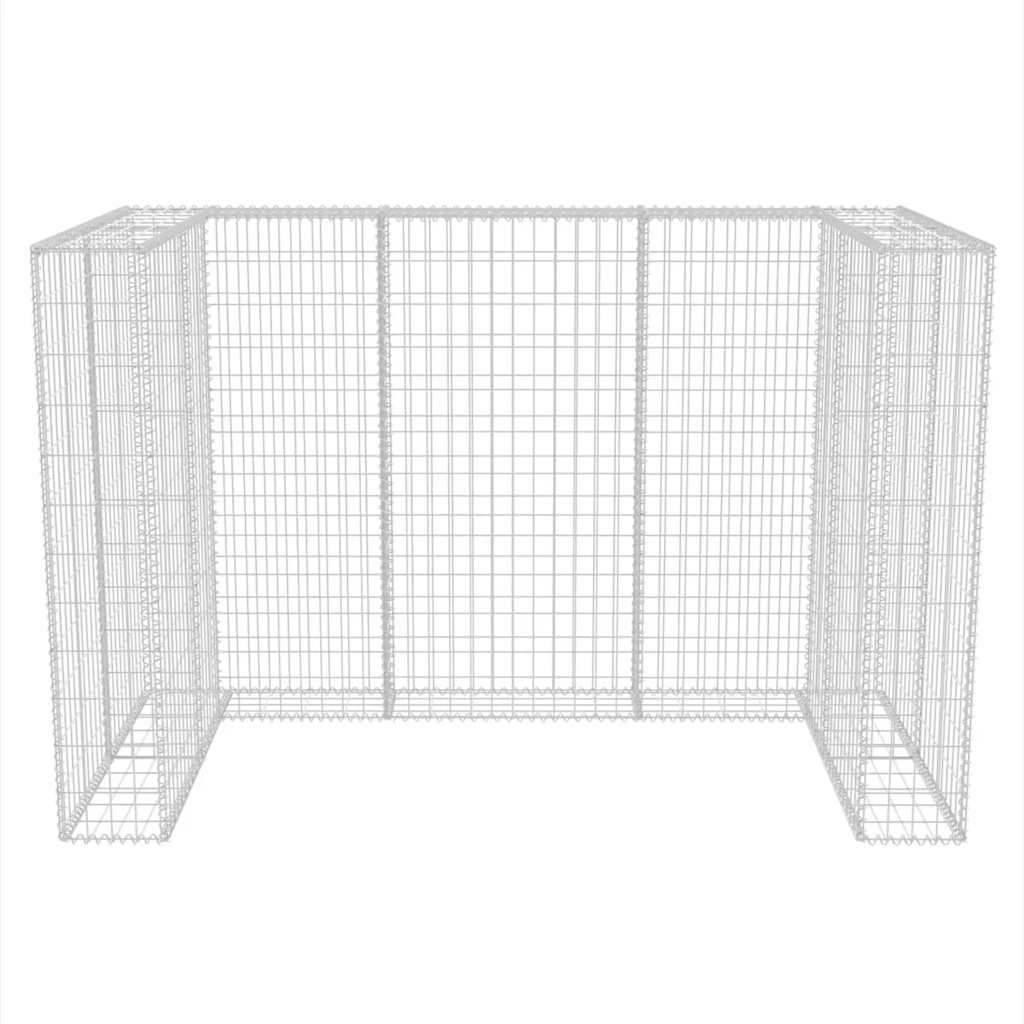 vidaXL Gabion Double Wheelie Bin Surround Steel 180x100x120 cm