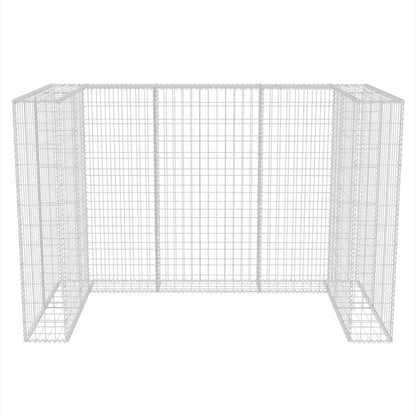 vidaXL Gabion Double Wheelie Bin Surround Steel 180x100x120 cm