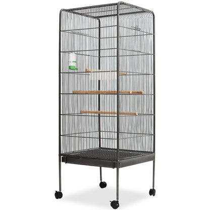 170408 vidaXL Bird Cage Black 54x54x146 cm Steel