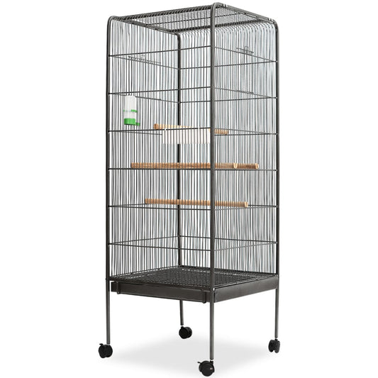 170408 vidaXL Bird Cage Black 54x54x146 cm Steel