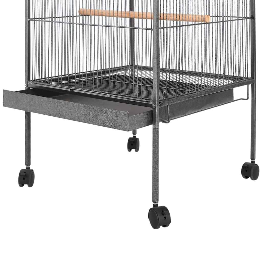 170408 vidaXL Bird Cage Black 54x54x146 cm Steel