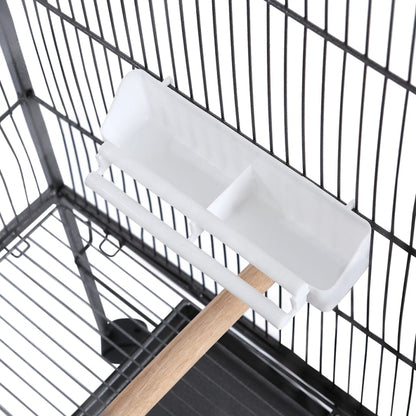 170408 vidaXL Bird Cage Black 54x54x146 cm Steel