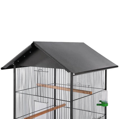 170409 vidaXL Bird Cage with Roof Black 66x66x155 cm Steel