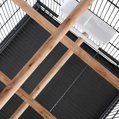 170409 vidaXL Bird Cage with Roof Black 66x66x155 cm Steel