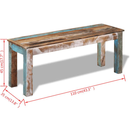 vidaXL Bench | Multicolour | Solid reclaimed wood | Medium | Durable