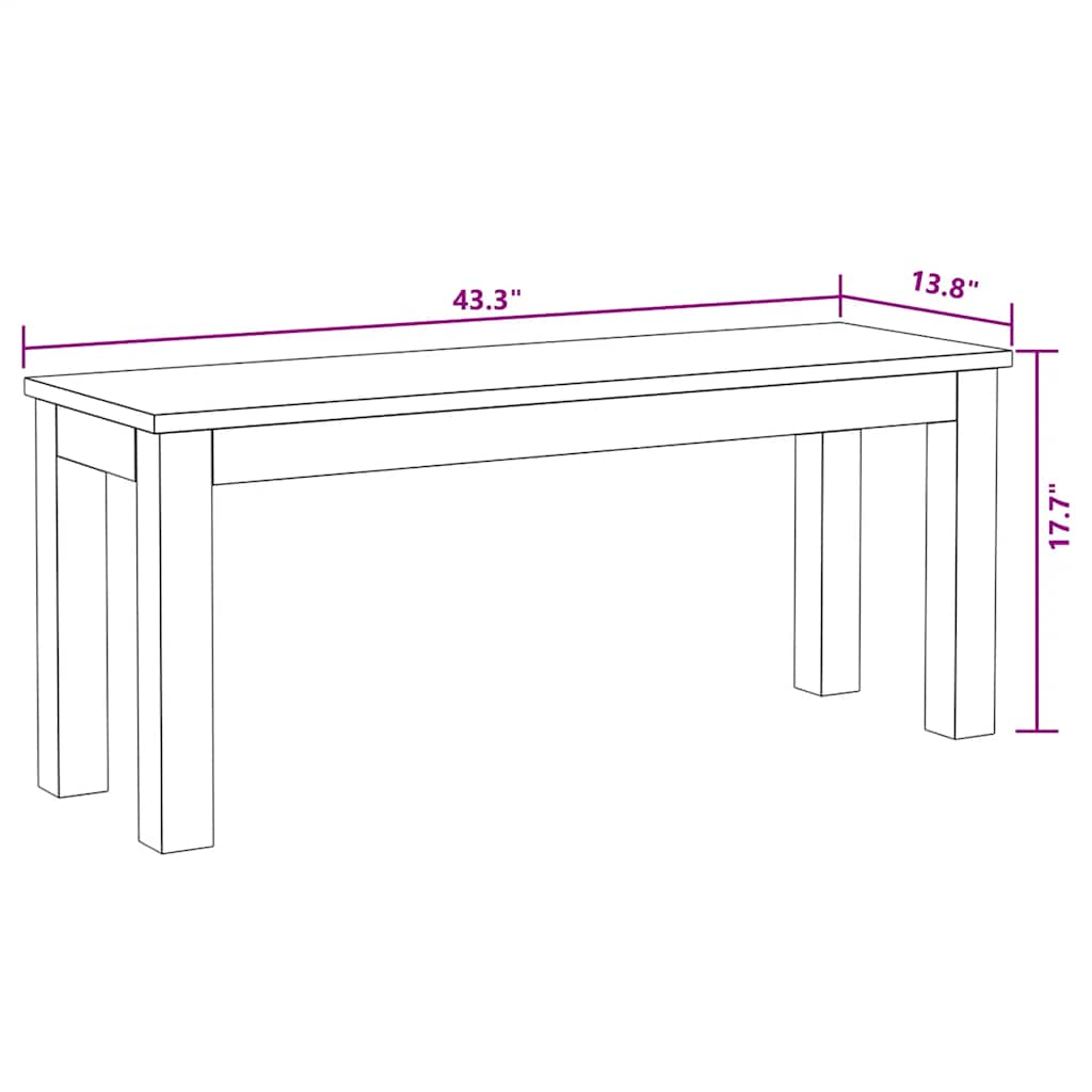 vidaXL Bench | Multicolour | Solid reclaimed wood | Medium | Durable