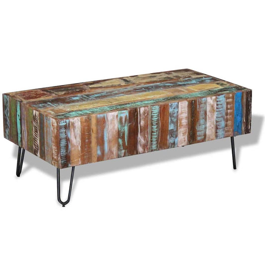 243455 vidaXL Coffee Table Solid Reclaimed Wood 100x50x38 cm