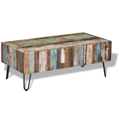 243455 vidaXL Coffee Table Solid Reclaimed Wood 100x50x38 cm