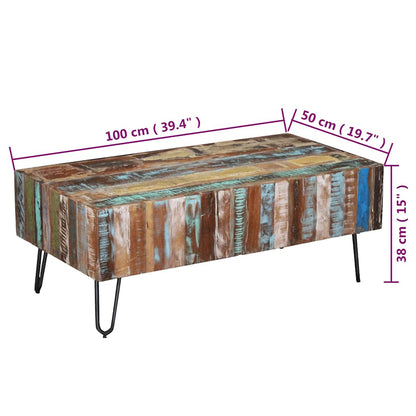 243455 vidaXL Coffee Table Solid Reclaimed Wood 100x50x38 cm