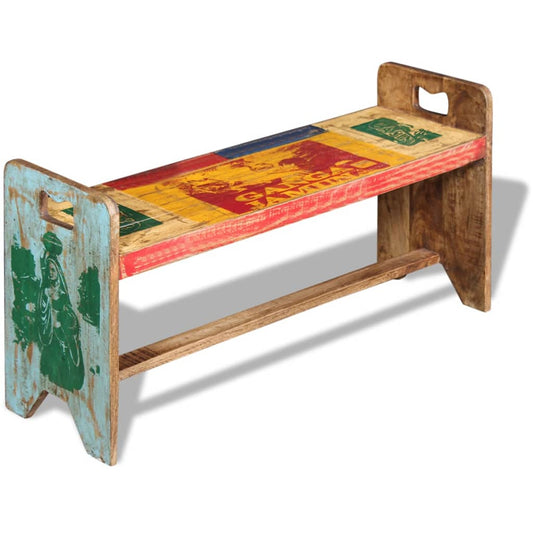 vidaXL Bench | Multicolour | Solid reclaimed wood | 100x30x50 cm | Durable
