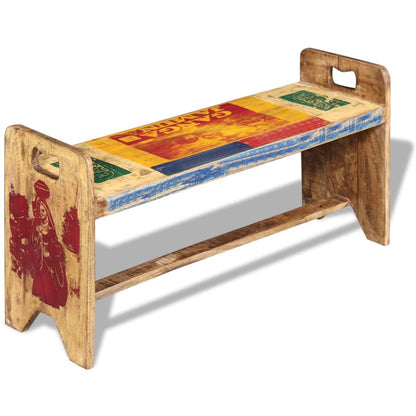 vidaXL Bench | Multicolour | Solid reclaimed wood | 100x30x50 cm | Durable