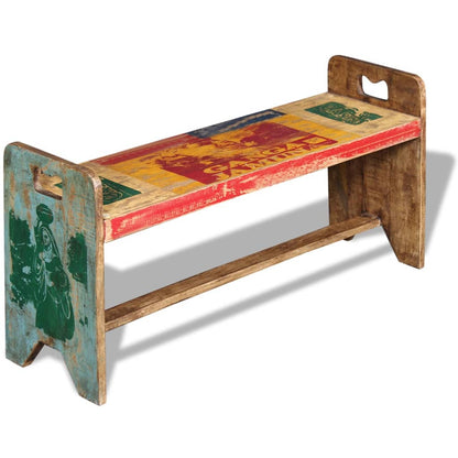 vidaXL Bench | Multicolour | Solid reclaimed wood | 100x30x50 cm | Durable