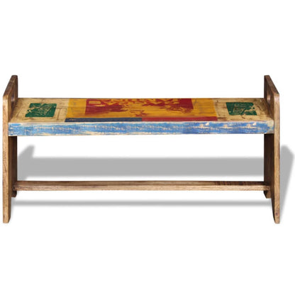 vidaXL Bench | Multicolour | Solid reclaimed wood | 100x30x50 cm | Durable