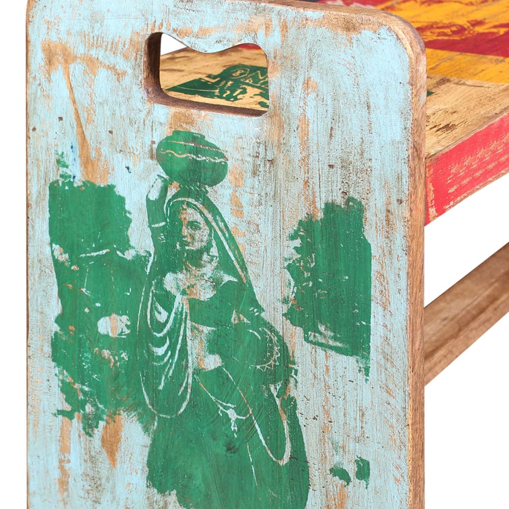 vidaXL Bench | Multicolour | Solid reclaimed wood | 100x30x50 cm | Durable