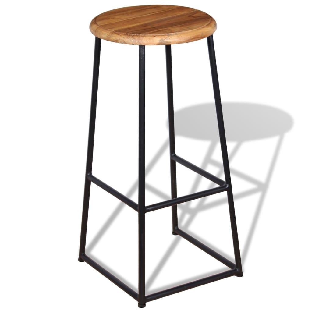 vidaXL Bar Stools 2 pcs Solid Teak Wood