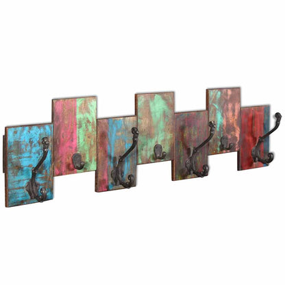 243460 vidaXL Coat Rack with 7 Hooks Solid Reclaimed Wood