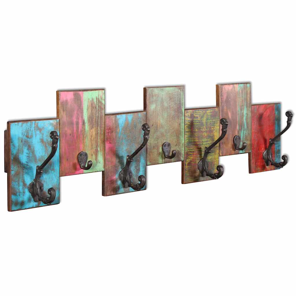 243460 vidaXL Coat Rack with 7 Hooks Solid Reclaimed Wood