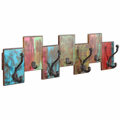 243460 vidaXL Coat Rack with 7 Hooks Solid Reclaimed Wood