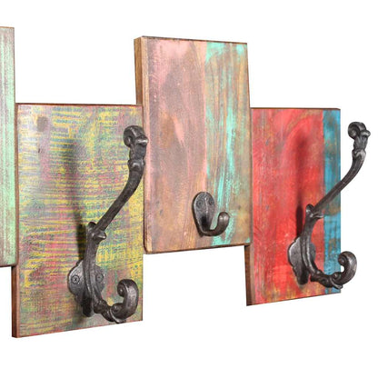243460 vidaXL Coat Rack with 7 Hooks Solid Reclaimed Wood