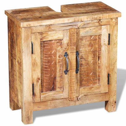 243462 vidaXL Bathroom Vanity Cabinet with Mirror Solid Mango Wood