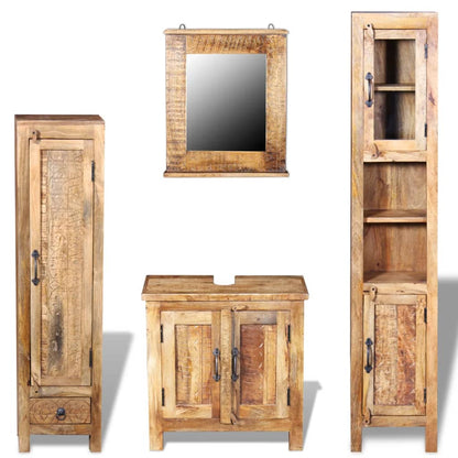vidaXL Bathroom Furniture Set | Various shades of brown | Solid mango wood