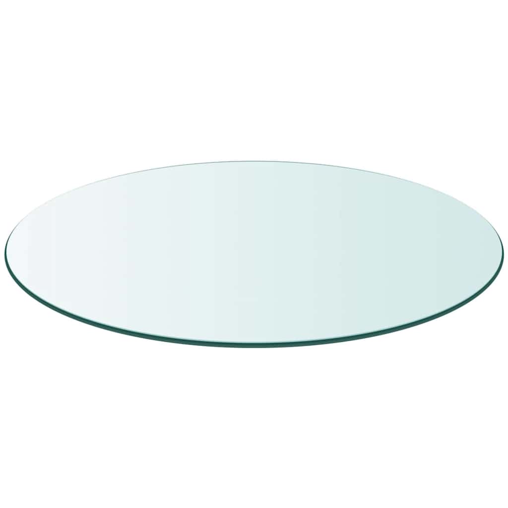 vidaXL Table Top | Clear | Tempered Glass | 50 cm diameter | Scratch-resistant