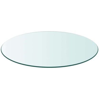 vidaXL Table Top | Clear | Tempered Glass | 50 cm diameter | Scratch-resistant