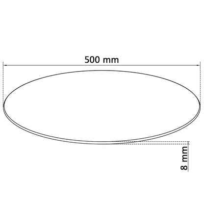 vidaXL Table Top | Clear | Tempered Glass | 50 cm diameter | Scratch-resistant
