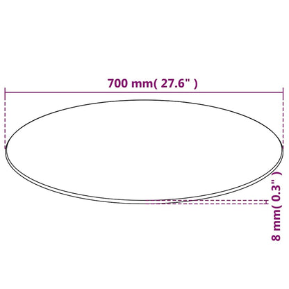 243628 vidaXL Table Top Tempered Glass Round 700 mm