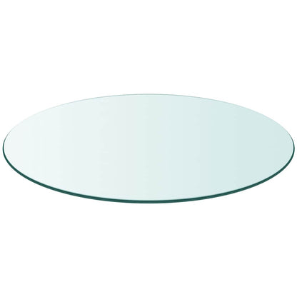 vidaXL Table Top Tempered Glass Round 80 cm