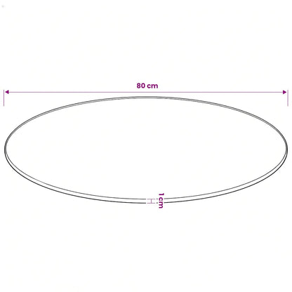 vidaXL Table Top Tempered Glass Round 80 cm