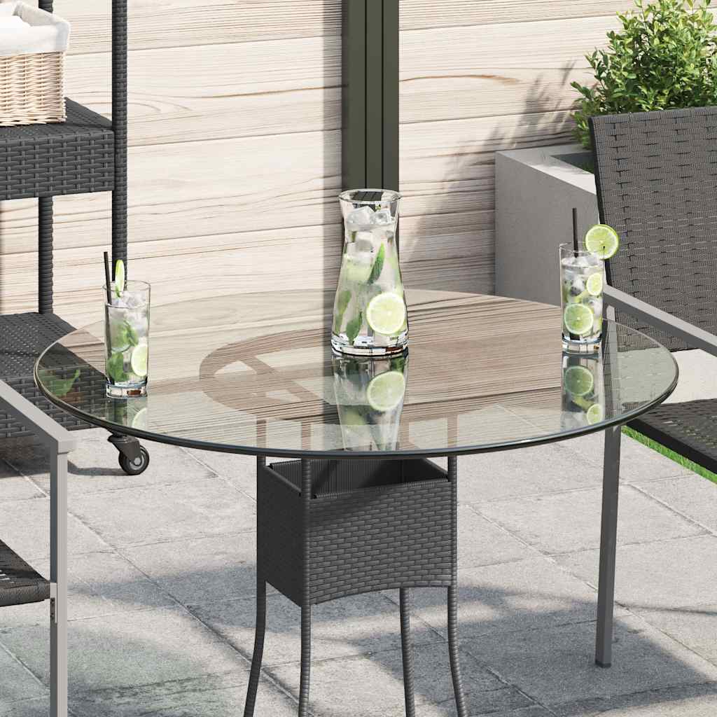 vidaXL Table Top Tempered Glass Round 80 cm