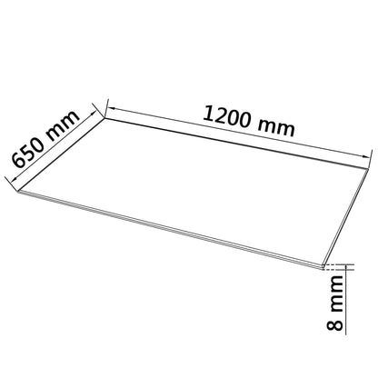 243634 vidaXL Table Top Tempered Glass Rectangular 1200x650 mm