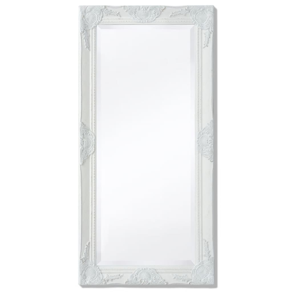 vidaXL Wall Mirror Baroque Style 100x50 cm White