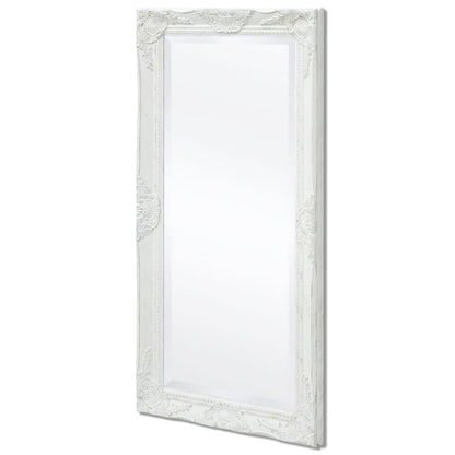 243679 vidaXL Wall Mirror Baroque Style 100x50 cm White