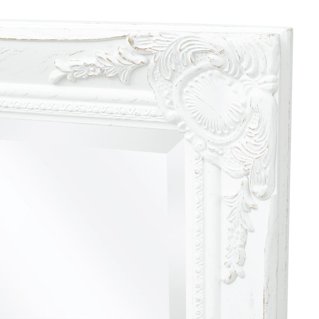 243679 vidaXL Wall Mirror Baroque Style 100x50 cm White