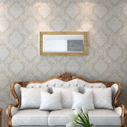 vidaXL Wall Mirror | Gold | Wood | 100x50 cm | Decorative Inlays | Wall Mirror