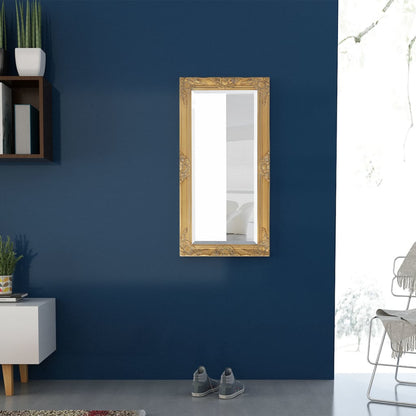 vidaXL Wall Mirror | Gold | Wood | 100x50 cm | Decorative Inlays | Wall Mirror