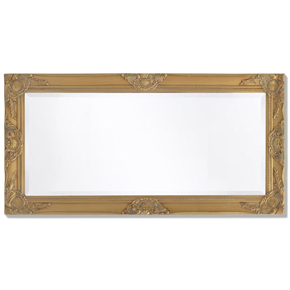 vidaXL Wall Mirror | Gold | Wood | 100x50 cm | Decorative Inlays | Wall Mirror