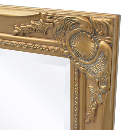 vidaXL Wall Mirror | Gold | Wood | 100x50 cm | Decorative Inlays | Wall Mirror