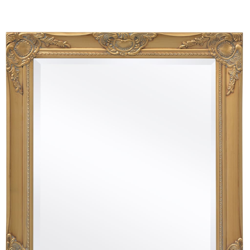 vidaXL Wall Mirror | Gold | Wood | 100x50 cm | Decorative Inlays | Wall Mirror