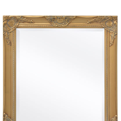 vidaXL Wall Mirror | Gold | Wood | 100x50 cm | Decorative Inlays | Wall Mirror