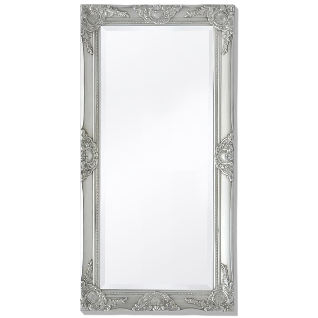 243681 vidaXL Wall Mirror Baroque Style 100x50 cm Silver
