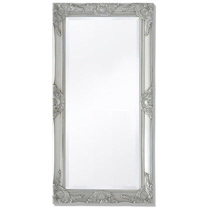 243681 vidaXL Wall Mirror Baroque Style 100x50 cm Silver
