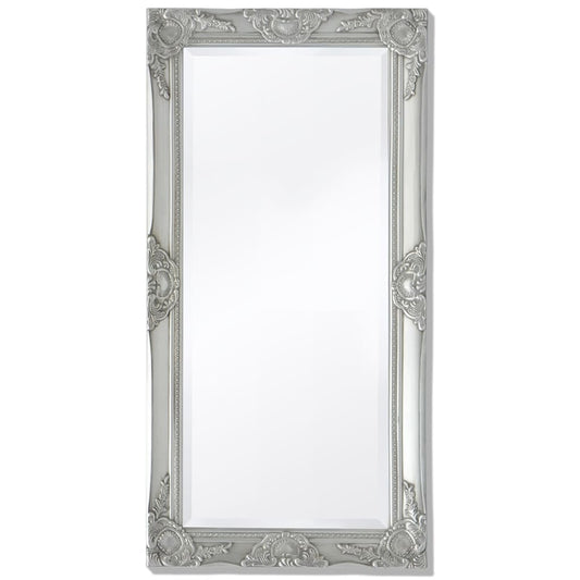 243681 vidaXL Wall Mirror Baroque Style 100x50 cm Silver
