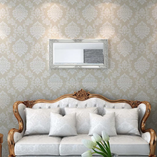 243681 vidaXL Wall Mirror Baroque Style 100x50 cm Silver