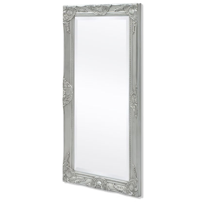 243681 vidaXL Wall Mirror Baroque Style 100x50 cm Silver