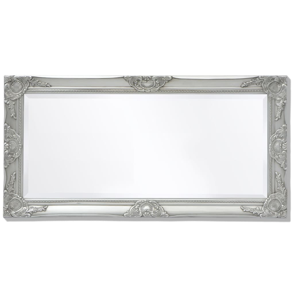 vidaXL Wall Mirror Baroque Style 100x50 cm Silver