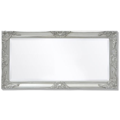 243681 vidaXL Wall Mirror Baroque Style 100x50 cm Silver